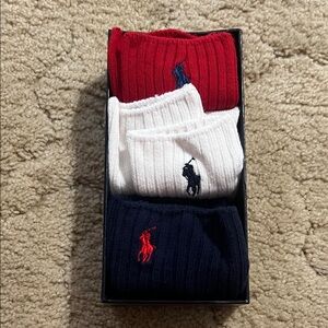 Never Worn! Polo by Ralph Lauren Boys Socks - Red, White, Navy